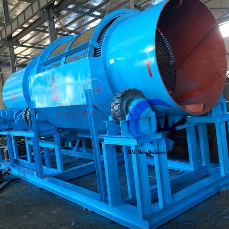 100TPH clay alluvial gold processing-trommel scrubber production site