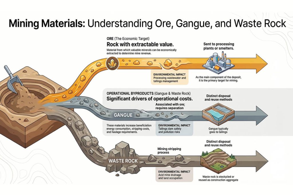 Difference Of Ore, Gangue & Waste Rock