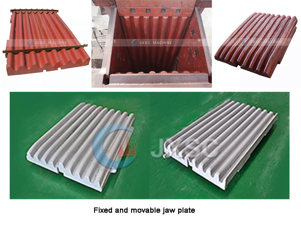 Fixed and movable jaw plate