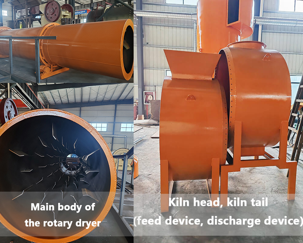 Main body of the rotary dryer+Kiln head, kiln tail