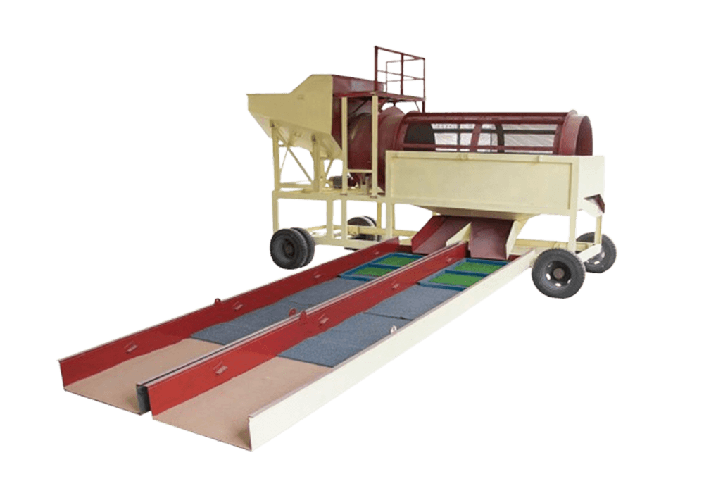 Mobile gold wash plant with trommel screen