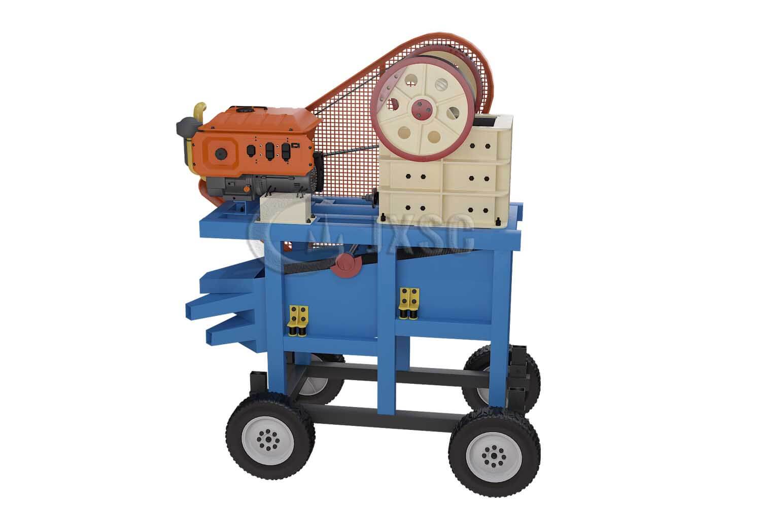 Small portable jaw crusher with vibrating screen