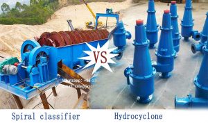 hydrocyclone and spiral classifier
