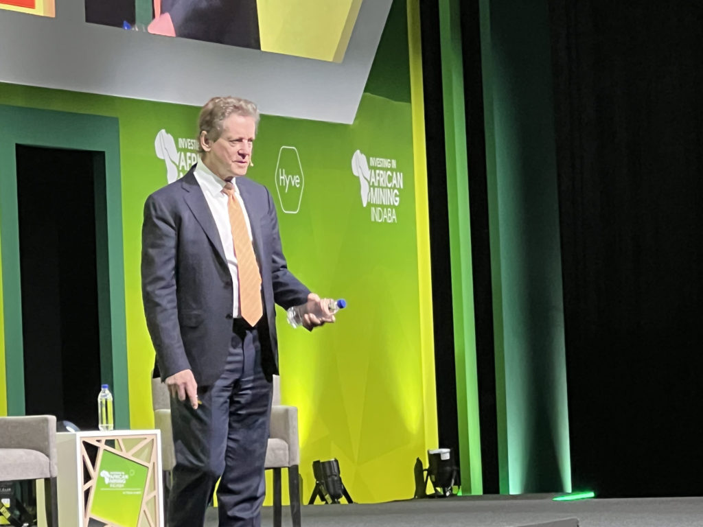 chairman Robert Friedland in action at the Investing in Africa Mining Indaba on May 11.